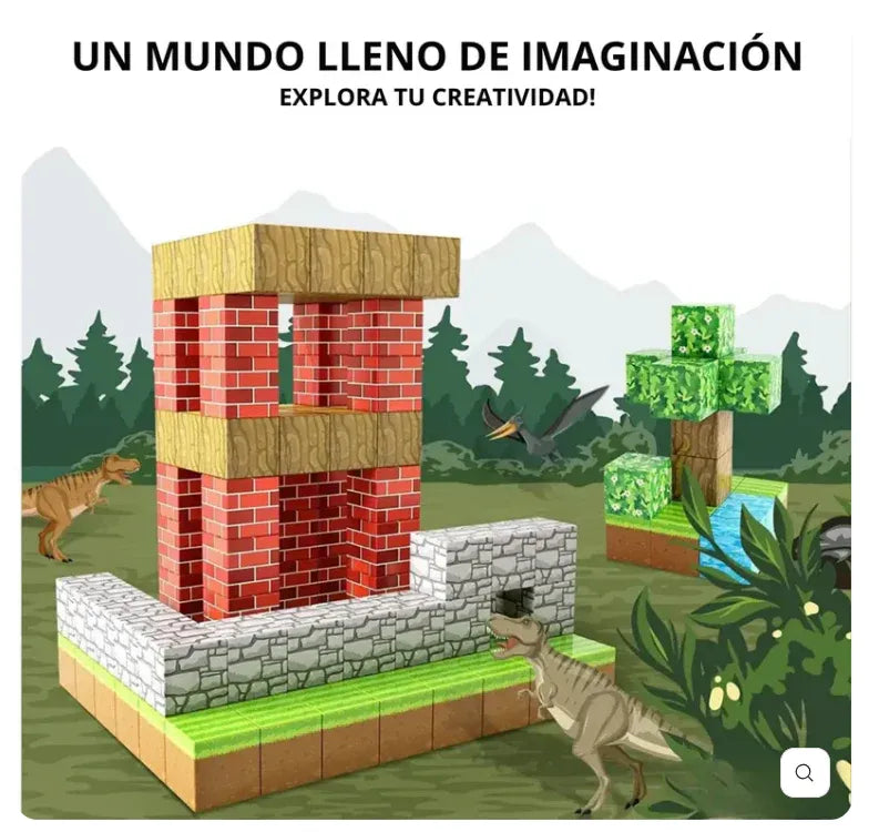 Bloques magnéticos  de construcción MINECRAFT (75 PIEZAS)